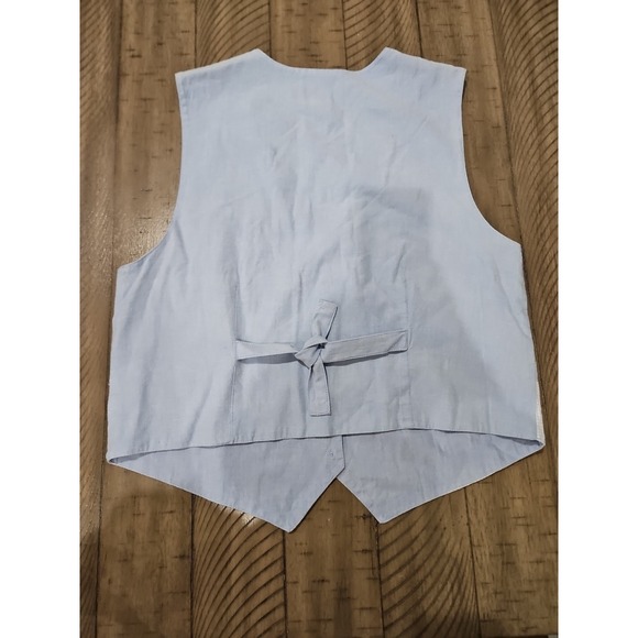 Vintage Tantrum Blues Vest Easter Floral Bunny Chick Cotton Cottage Grandmacore - Picture 8 of 13